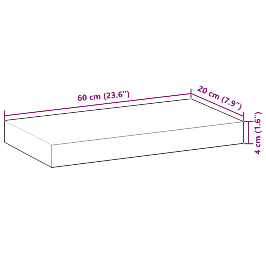Plutajuća polica 60x20x4 cm Masivno drvo akacije s uljnim premazom