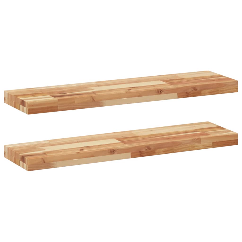 Plutajuće police 2 kom 100x20x4 cm Masivno drvo akacije s uljnim premazom