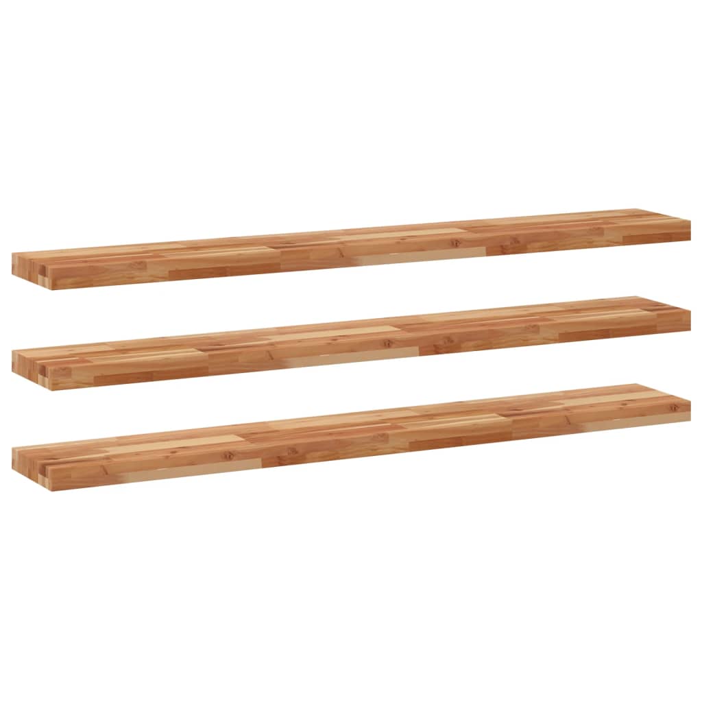 Plutajuće police 3 kom 120x20x4 cm Masivno drvo akacije s uljnim premazom