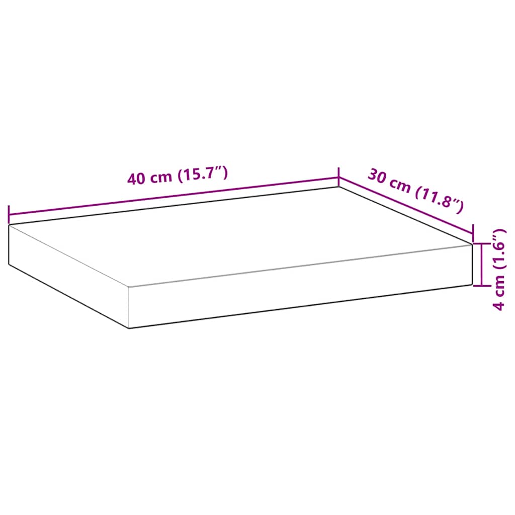Plutajuće police 2 kom 40x30x4 cm Masivno drvo akacije s uljnim premazom