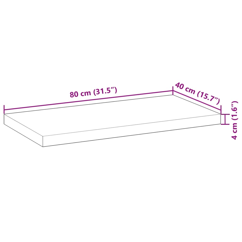 Plutajuće police 3 kom 80x40x4 cm Masivno drvo akacije s uljnim premazom