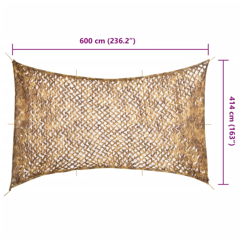 Kamuflažna mreža s torbom za pohranu 600 x 414 cm Pješčana