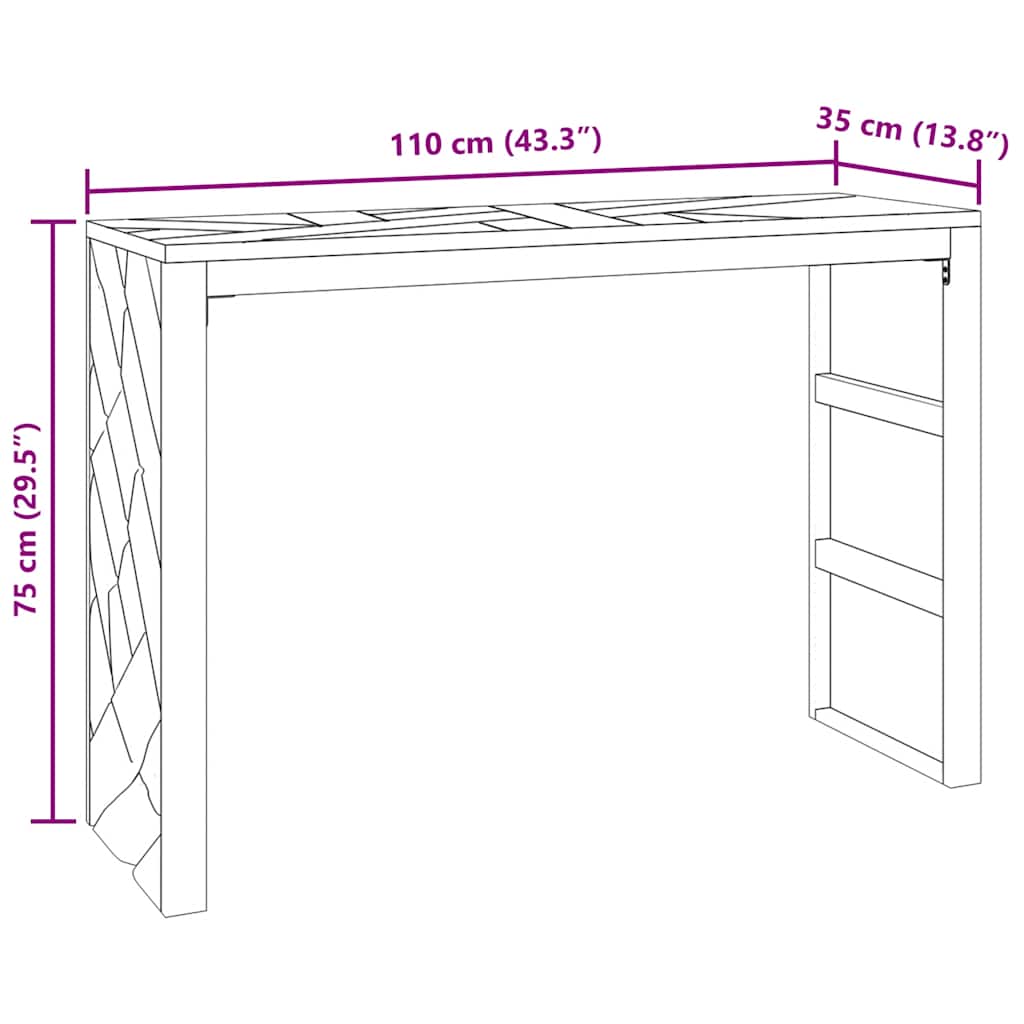Konzolni stolić 110x35x75 cm Masivno drvo tikovine
