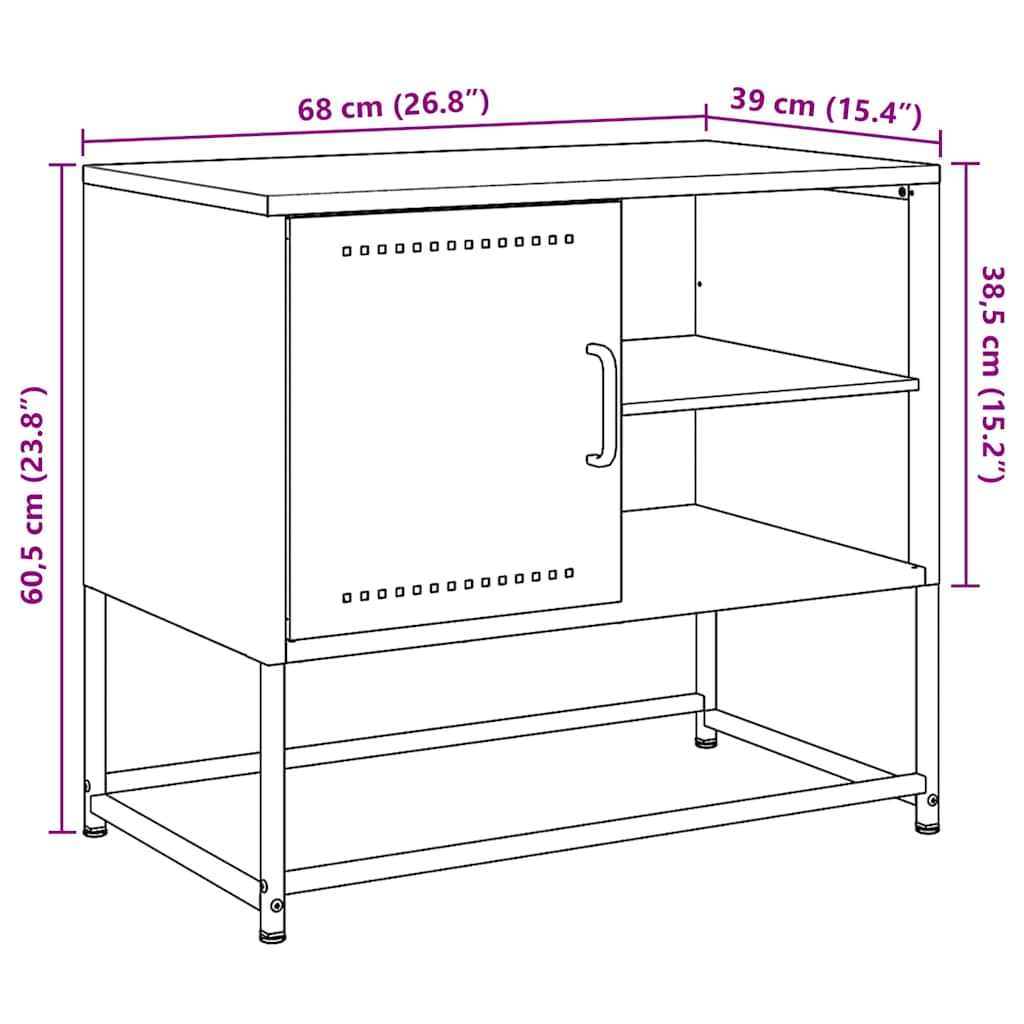 TV ormarić boja senfa 68x39x60,5 cm čelični