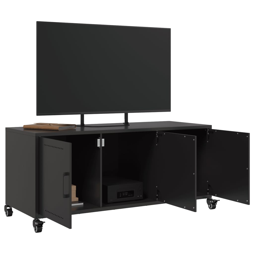 TV ormarić crni 100,5x39x43,5 cm čelik