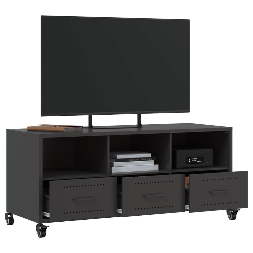 TV ormarić crni 100,5x39x43,5 cm čelik