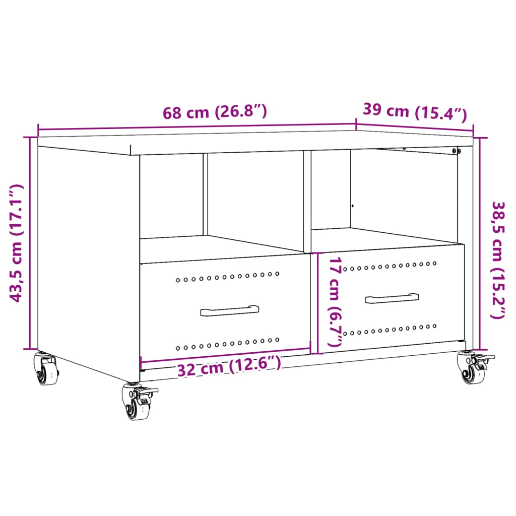 TV ormarić antracit 68x39x43,5 cm čelik Antracitno siva