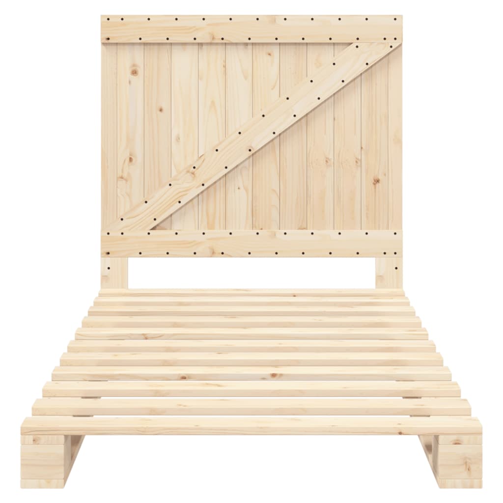 Okvir kreveta s uzglavljem 100 x 200 cm od masivne borovine