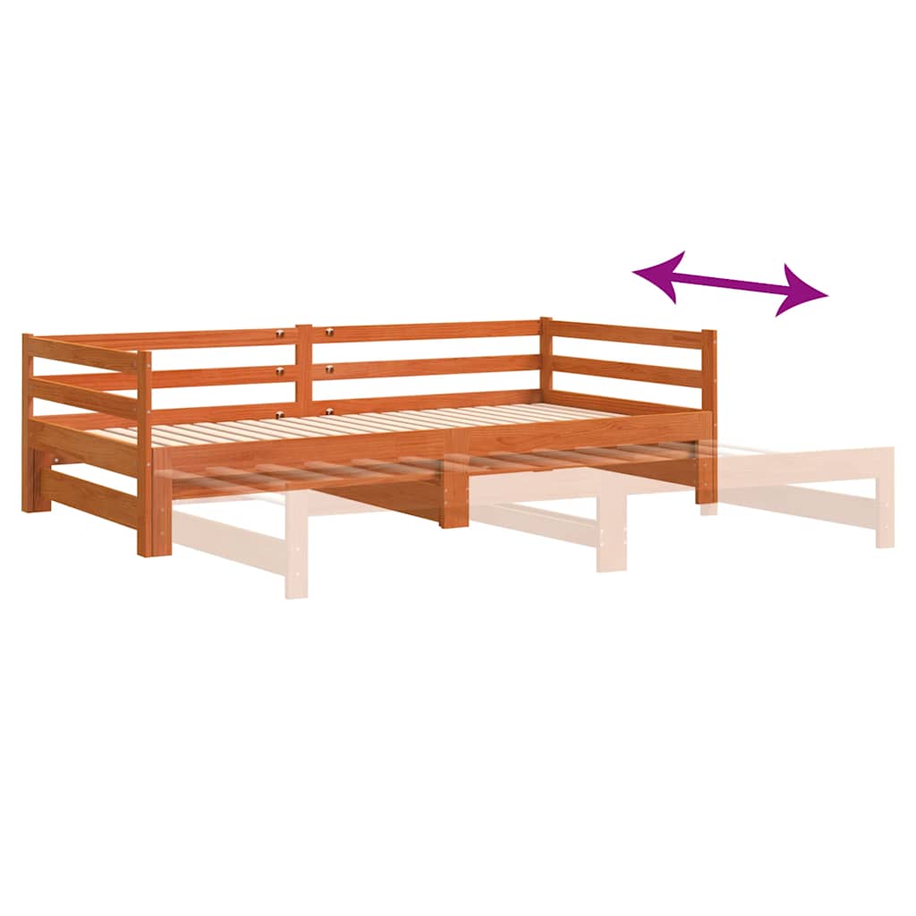 Dnevni krevet na razvlačenje voštano smeđi 90x200 cm