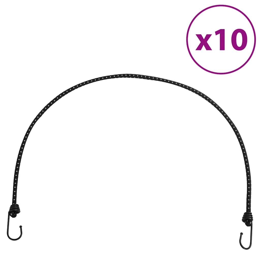 Užad za bungee s reflektirajućim prugama i kukama 10 kom 100 cm