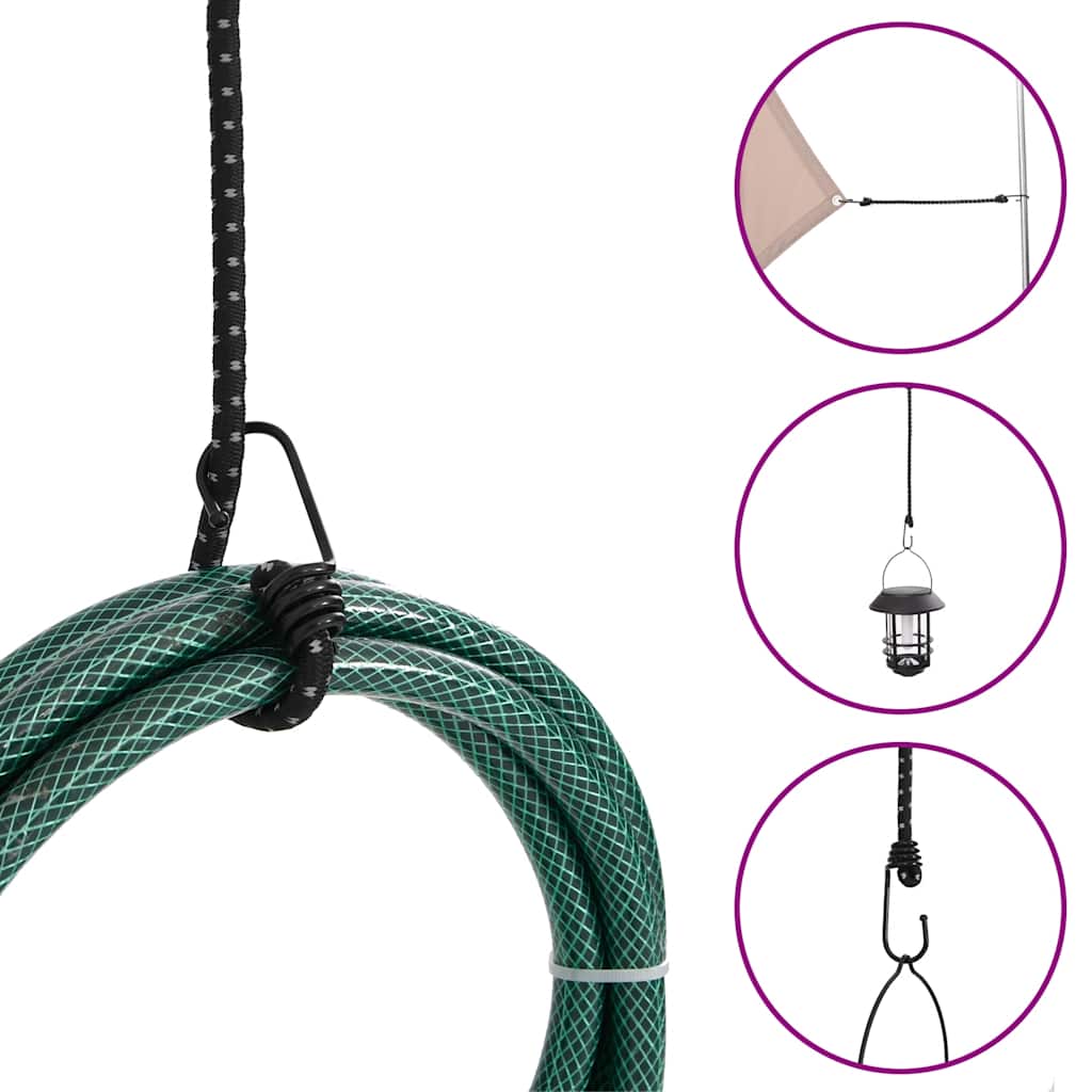 Užad za bungee s reflektirajućim prugama i kukama 10 kom 100 cm
