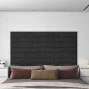 Zidna uzglavlja 12 kom. Crna Baršun 60 x 15 cm