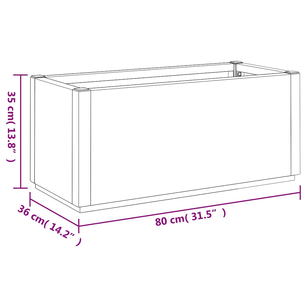 Vrtna sadilica tamnosiva 80x36x35 cm PP