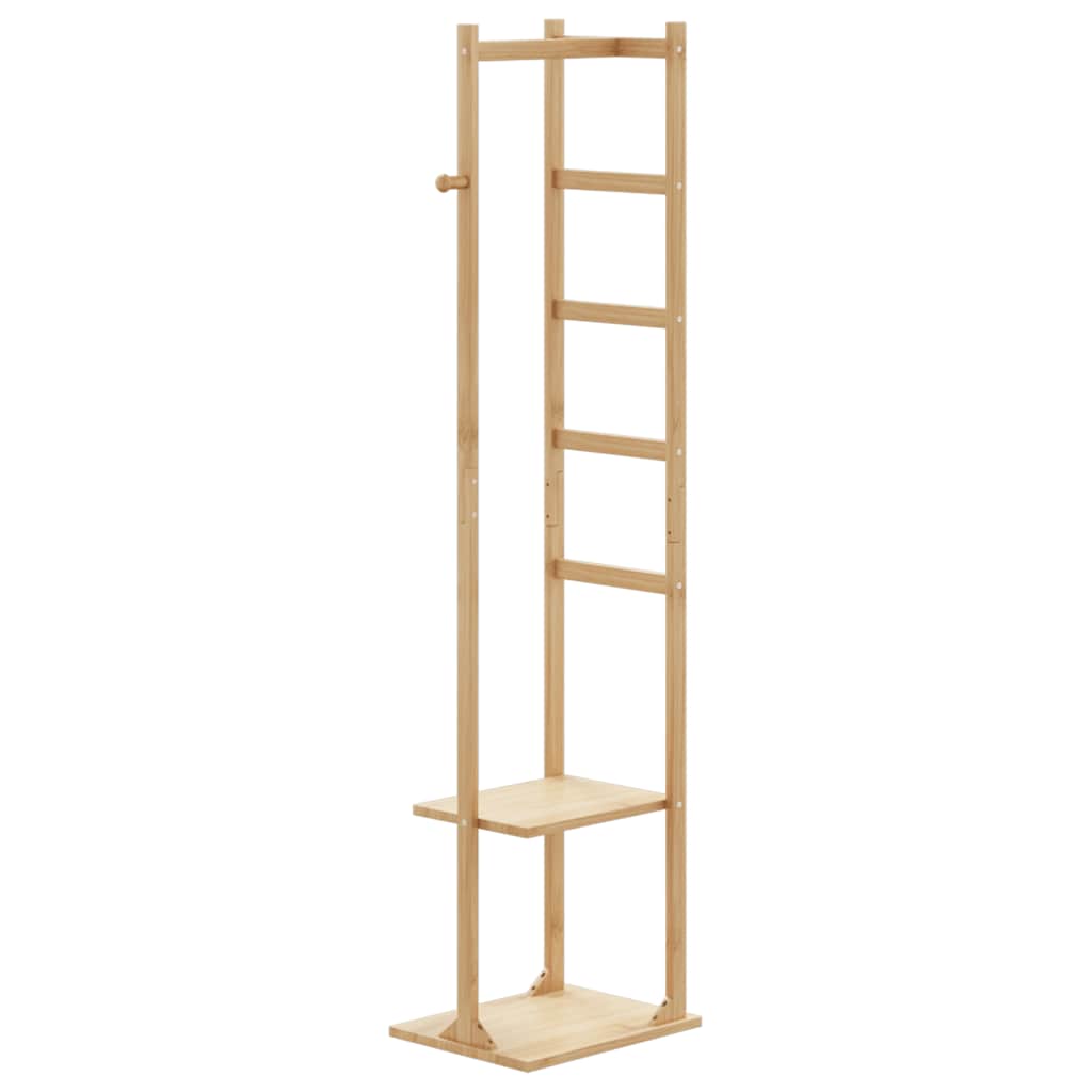 Vješalica za kapute s kukama i policama 38,5x30x156 cm bambus