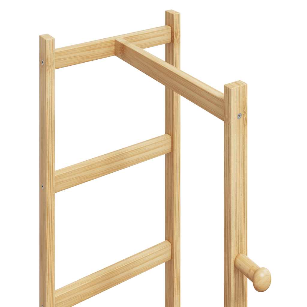 Vješalica za kapute s kukama i policama 38,5x30x156 cm bambus