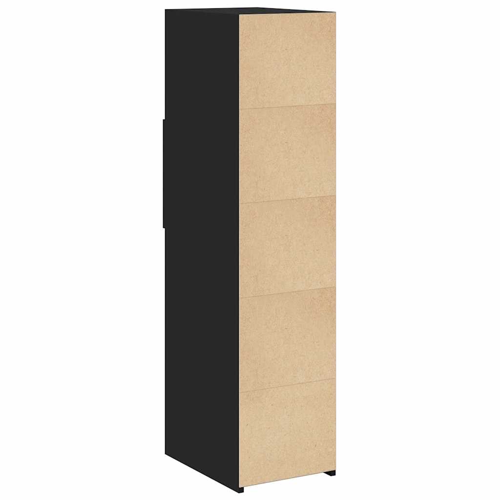Visoka komoda crna 30 x 42,5 x 124 cm od konstruiranog drva
