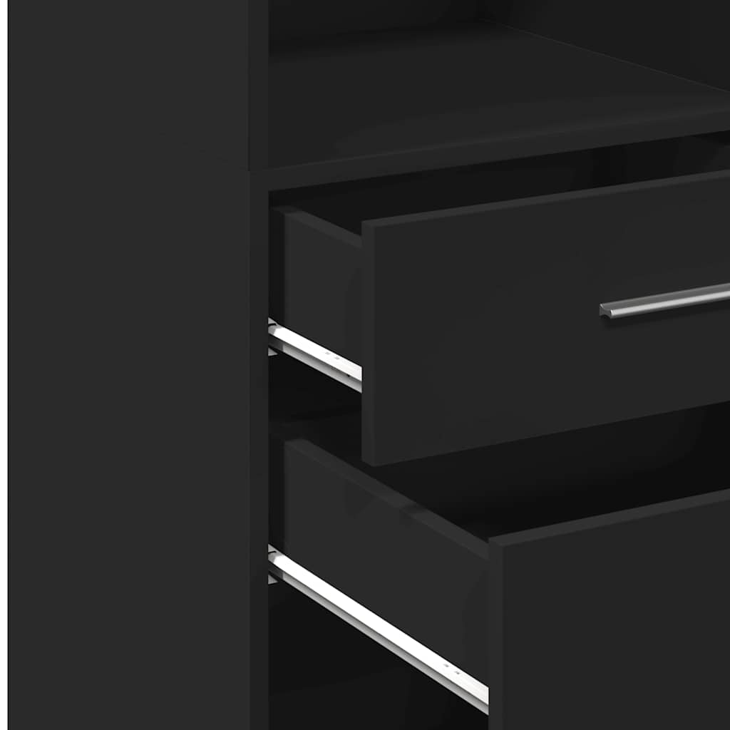 Visoka komoda crna 30 x 42,5 x 124 cm od konstruiranog drva