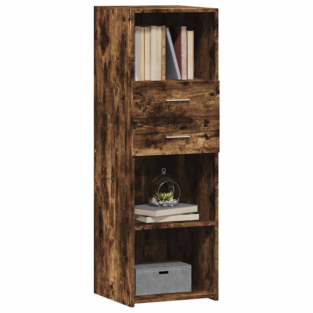 Visoka komoda boja hrasta 40 x 42,5 x 124 cm konstruirano drvo Smeđa