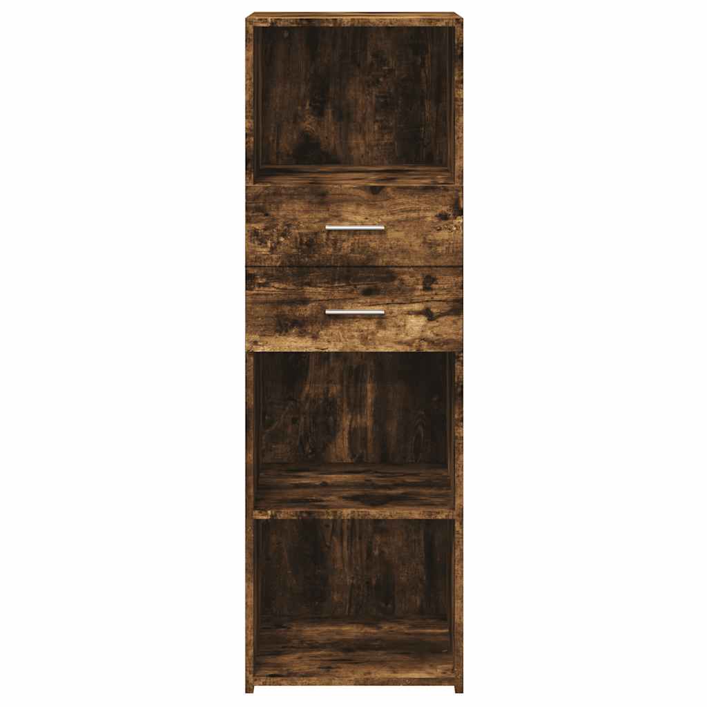 Visoka komoda boja hrasta 40 x 42,5 x 124 cm konstruirano drvo Smeđa