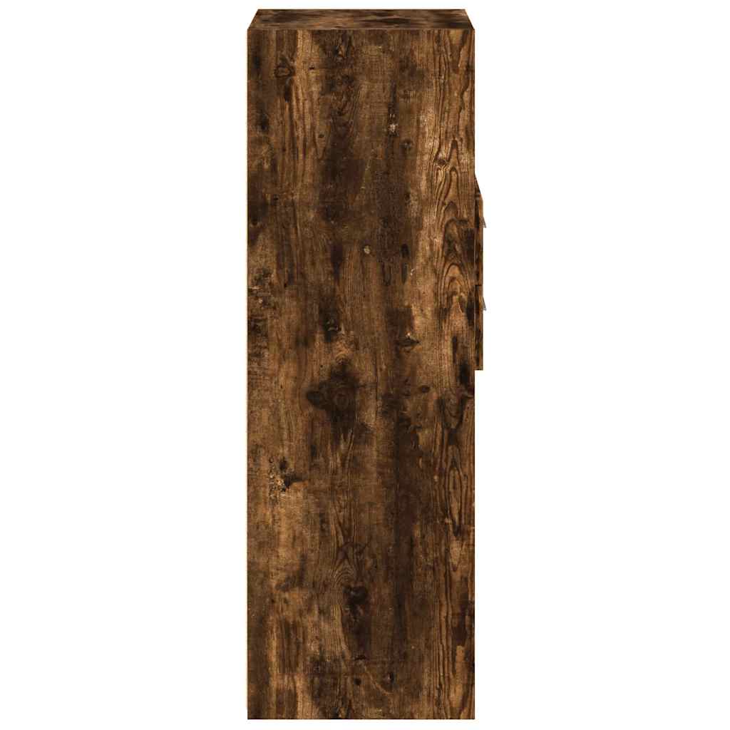 Visoka komoda boja hrasta 40 x 42,5 x 124 cm konstruirano drvo Smeđa