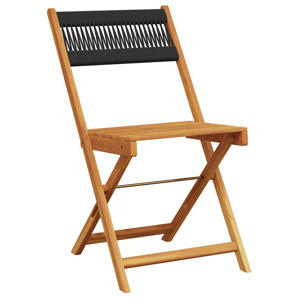 5-dijelni vrtni blagovaonski set crni polipropilen i drva Crna 90 x 90 x 75 cm