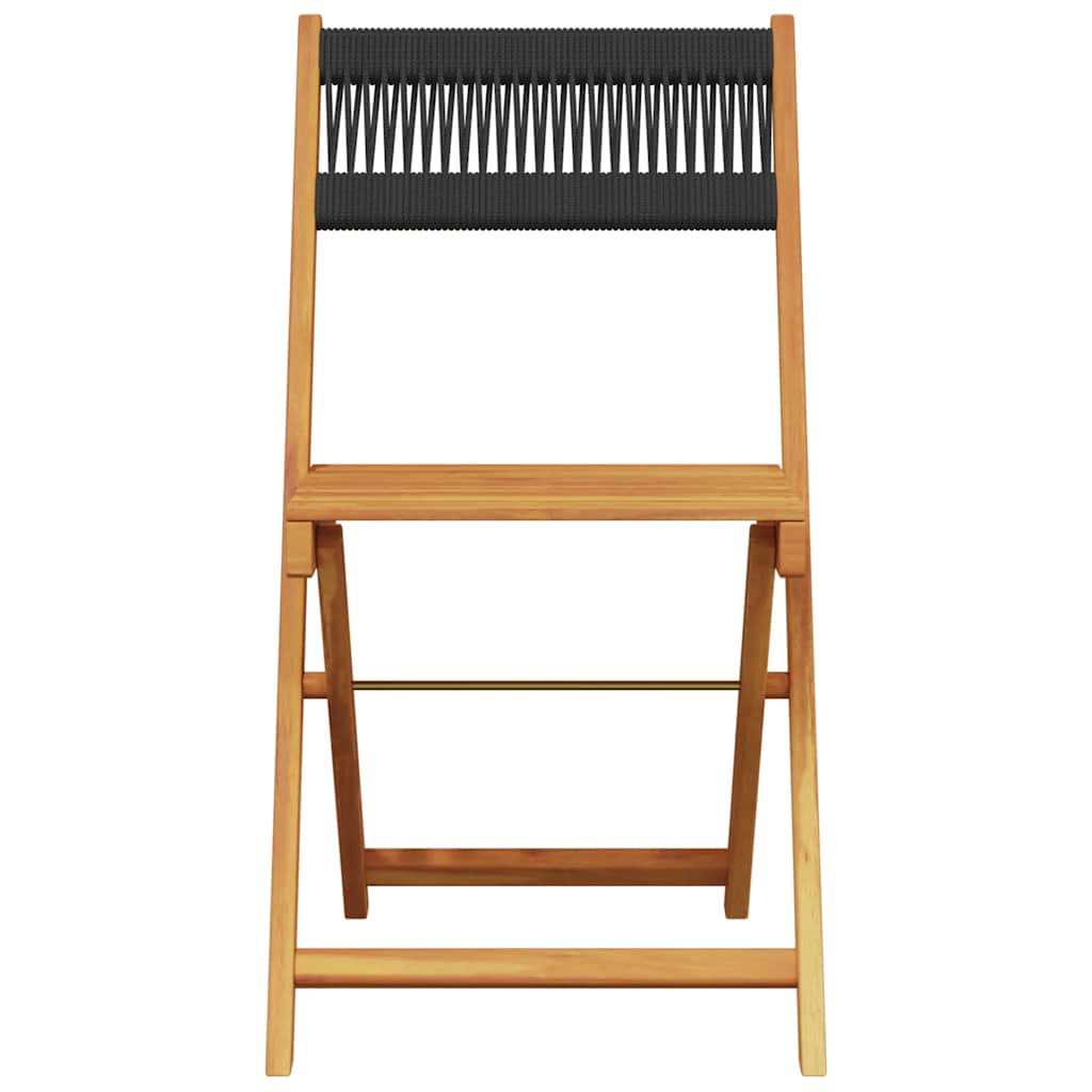 5-dijelni vrtni blagovaonski set crni polipropilen i drva Crna 90 x 90 x 75 cm
