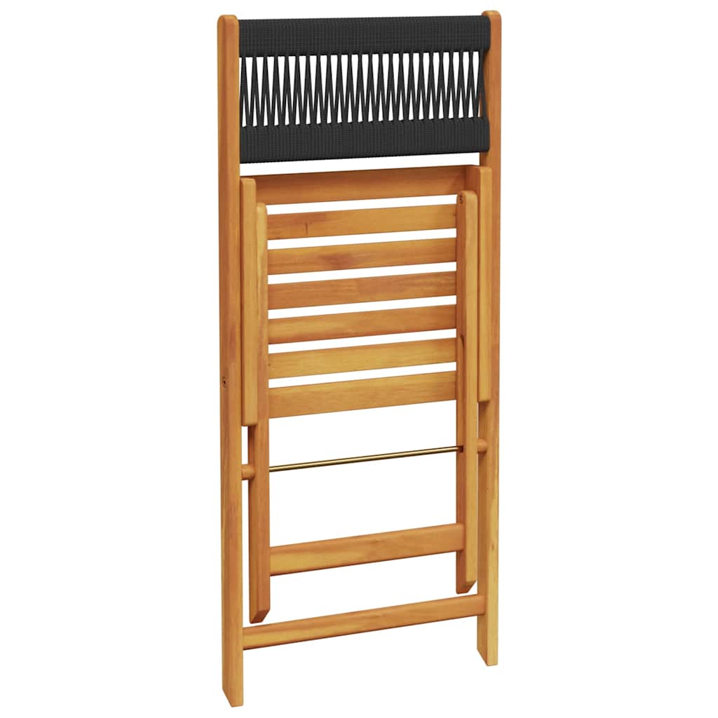 5-dijelni vrtni blagovaonski set crni polipropilen i drva Crna 90 x 90 x 75 cm