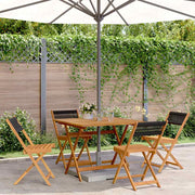 5-dijelni vrtni blagovaonski set crni polipropilen i drva Crna 90 x 90 x 75 cm