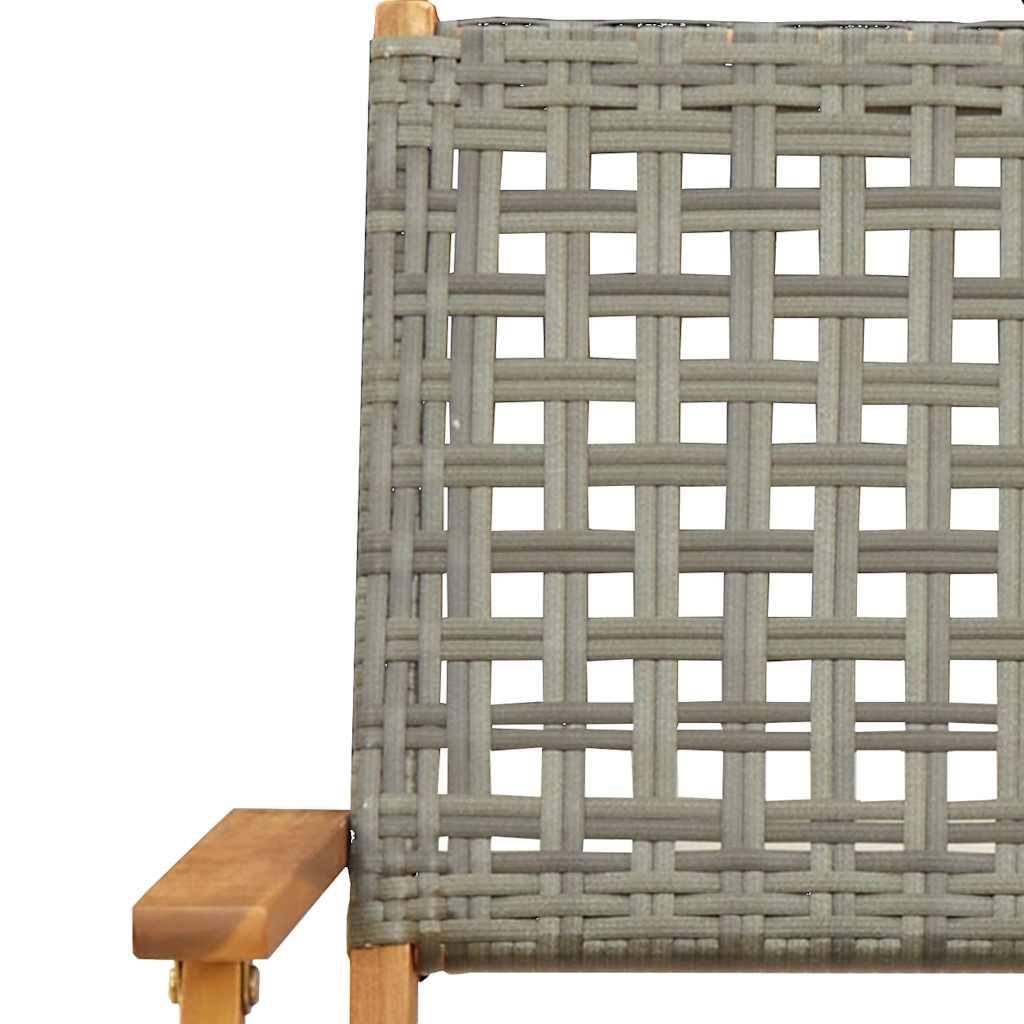 3-dijelni bistro set od poliratana i masivnog drva sivi Siva 70 x 75 cm