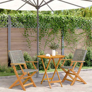 3-dijelni bistro set od poliratana i masivnog drva sivi Siva 70 x 75 cm