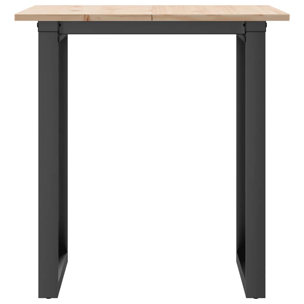 Blagovaonski stol O-oblika 70x70x75 cm od borovine i čelik