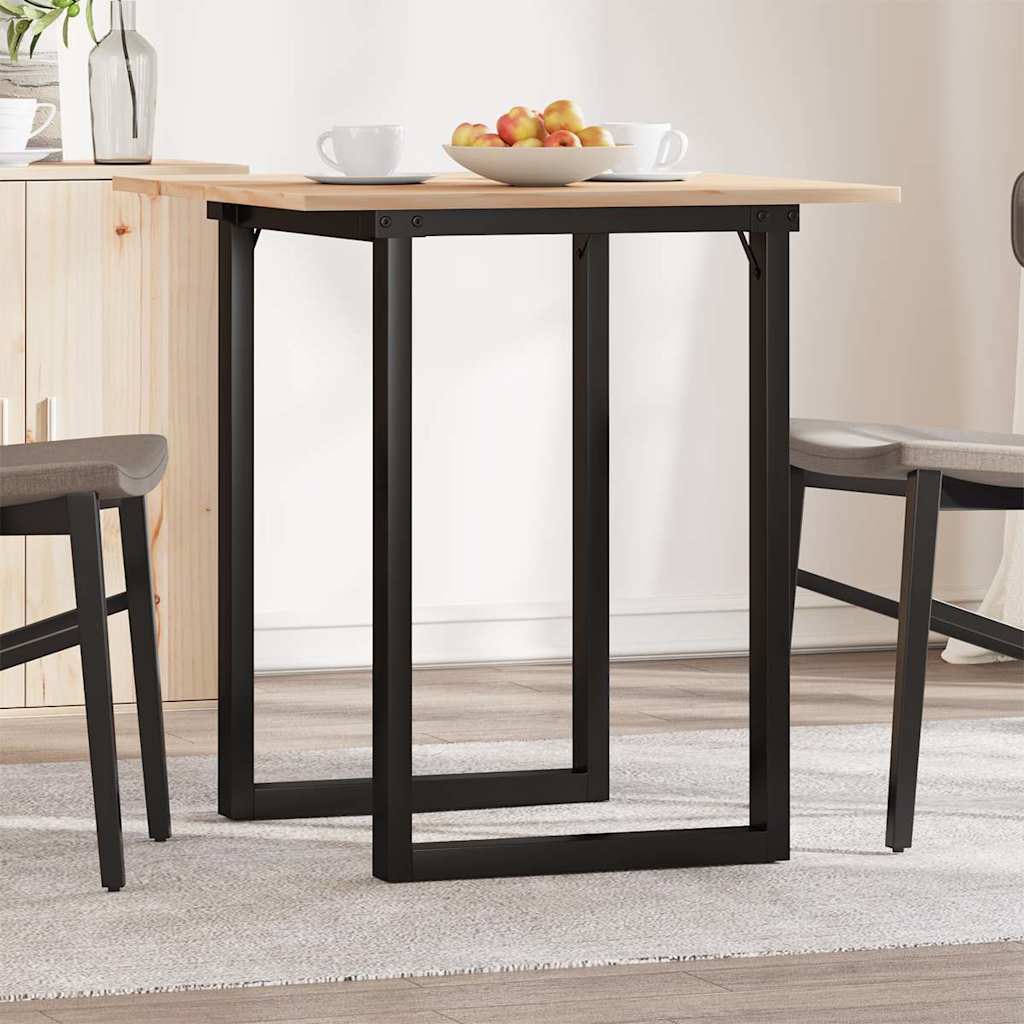 Blagovaonski stol O-oblika 70x70x75 cm od borovine i čelik