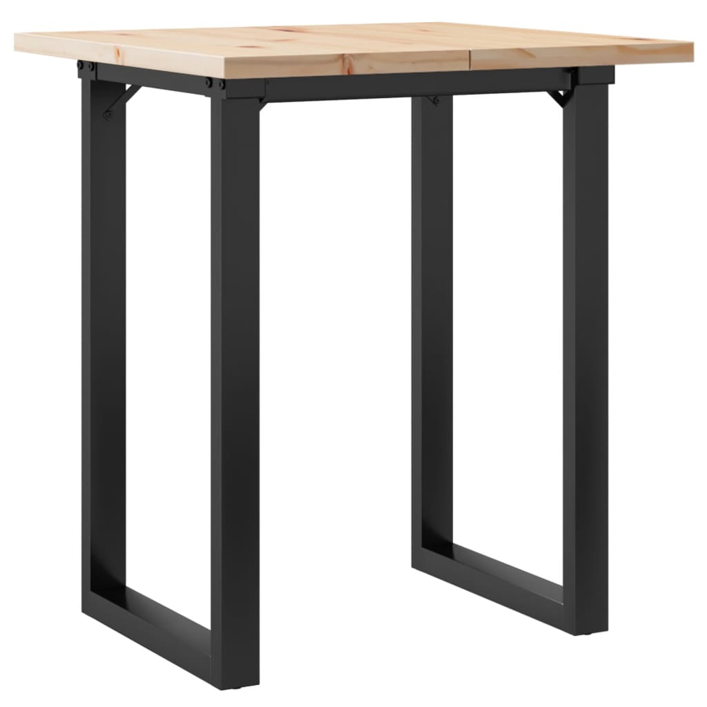 Blagovaonski stol O-oblika 60x60x75,5 cm od borovine i čelik