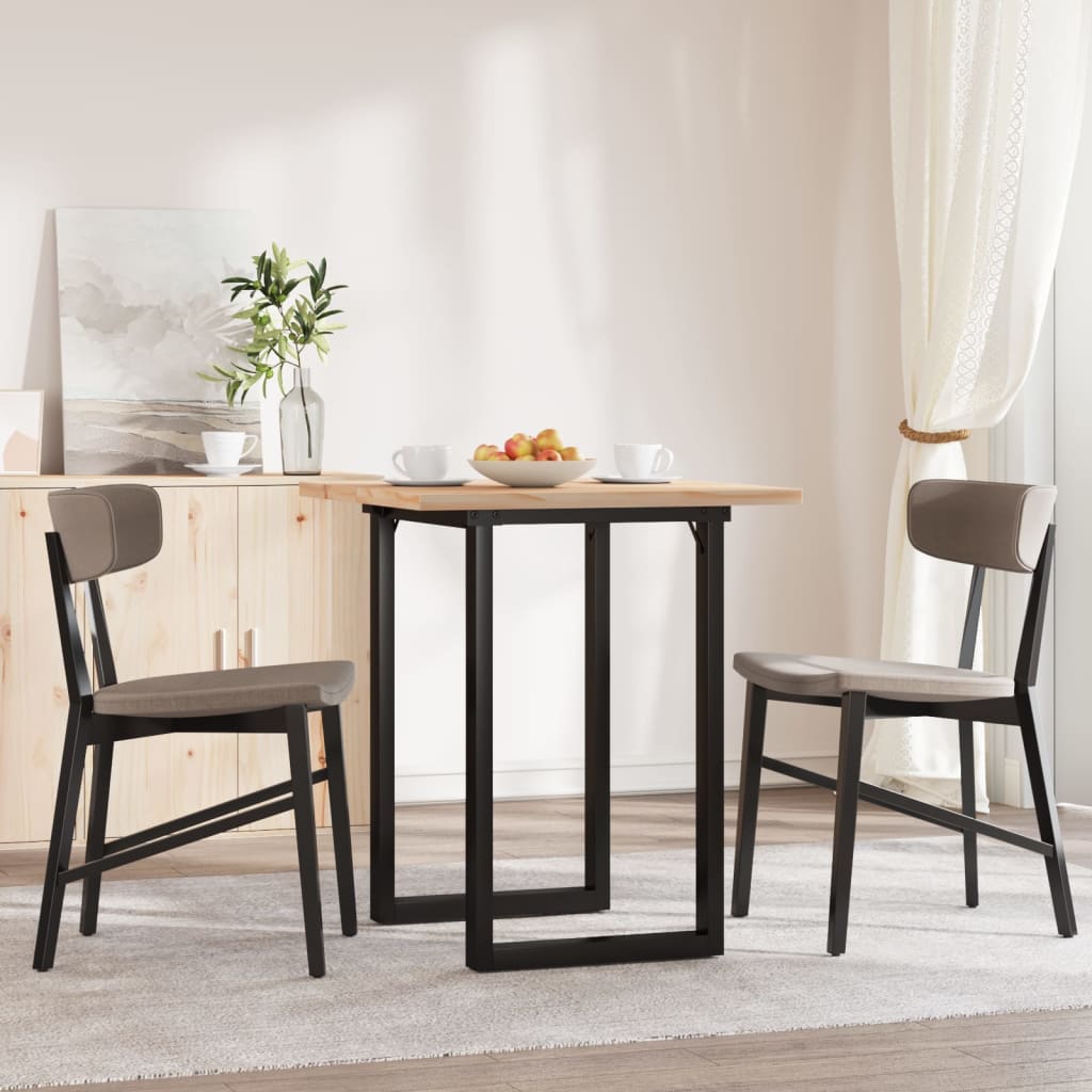 Blagovaonski stol O-oblika 60x60x75,5 cm od borovine i čelik