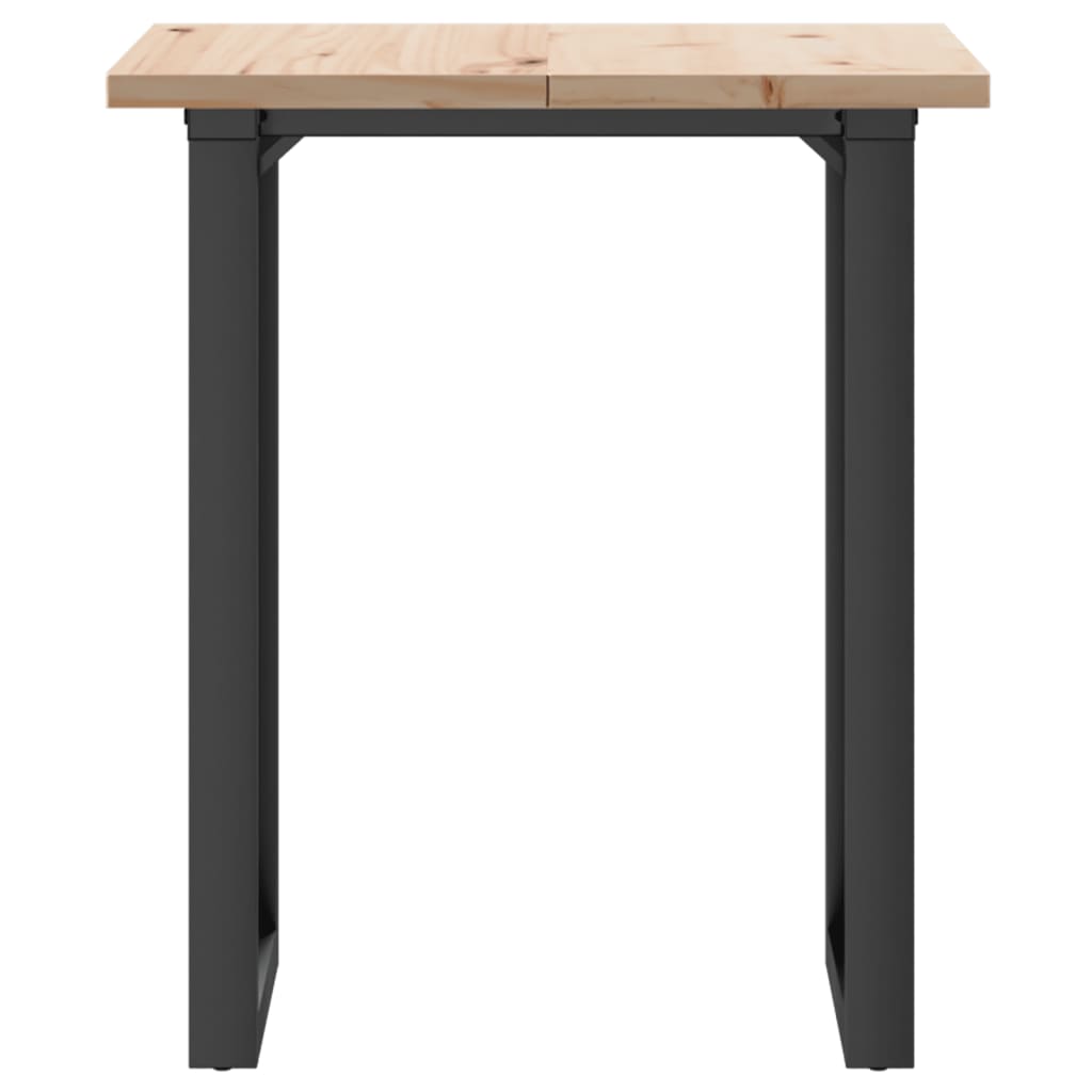 Blagovaonski stol O-oblika 60x60x75,5 cm od borovine i čelik