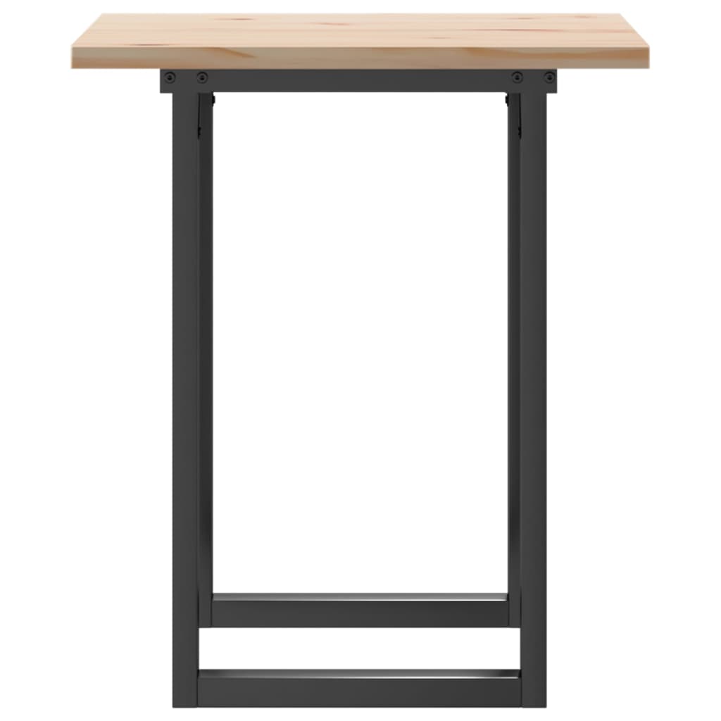 Blagovaonski stol O-oblika 60x60x75,5 cm od borovine i čelik