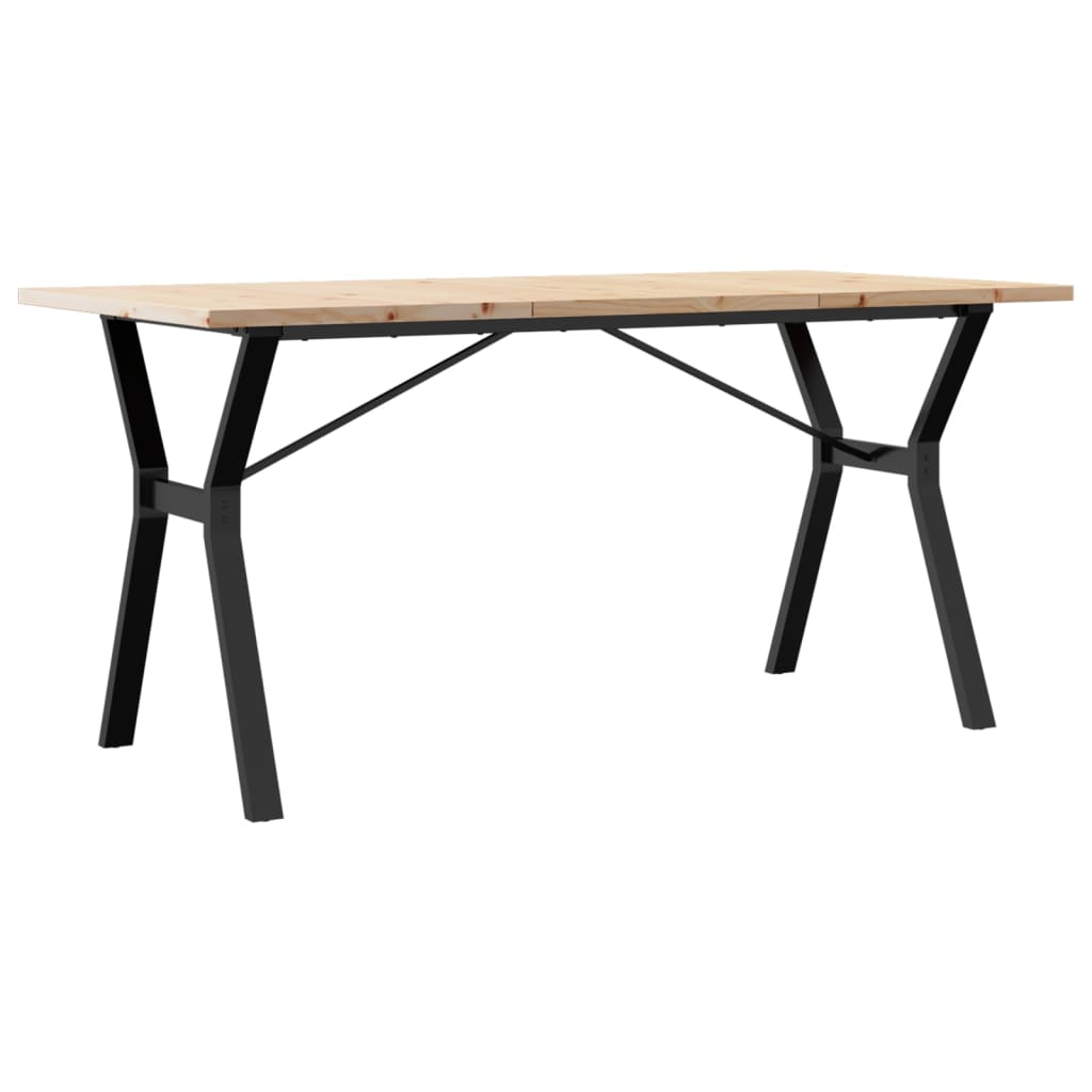 Blagovaonski stol Y-oblika 160x80x75,5 cm od borovine i čelik