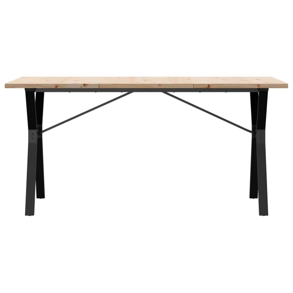Blagovaonski stol Y-oblika 160x80x75,5 cm od borovine i čelik