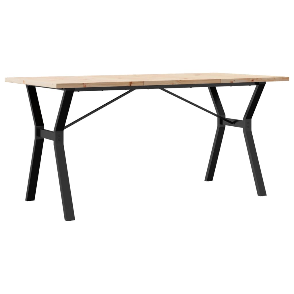 Blagovaonski stol Y-oblika 160x80x75,5 cm od borovine i čelik