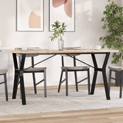 Blagovaonski stol Y-oblika 160x80x75,5 cm od borovine i čelik