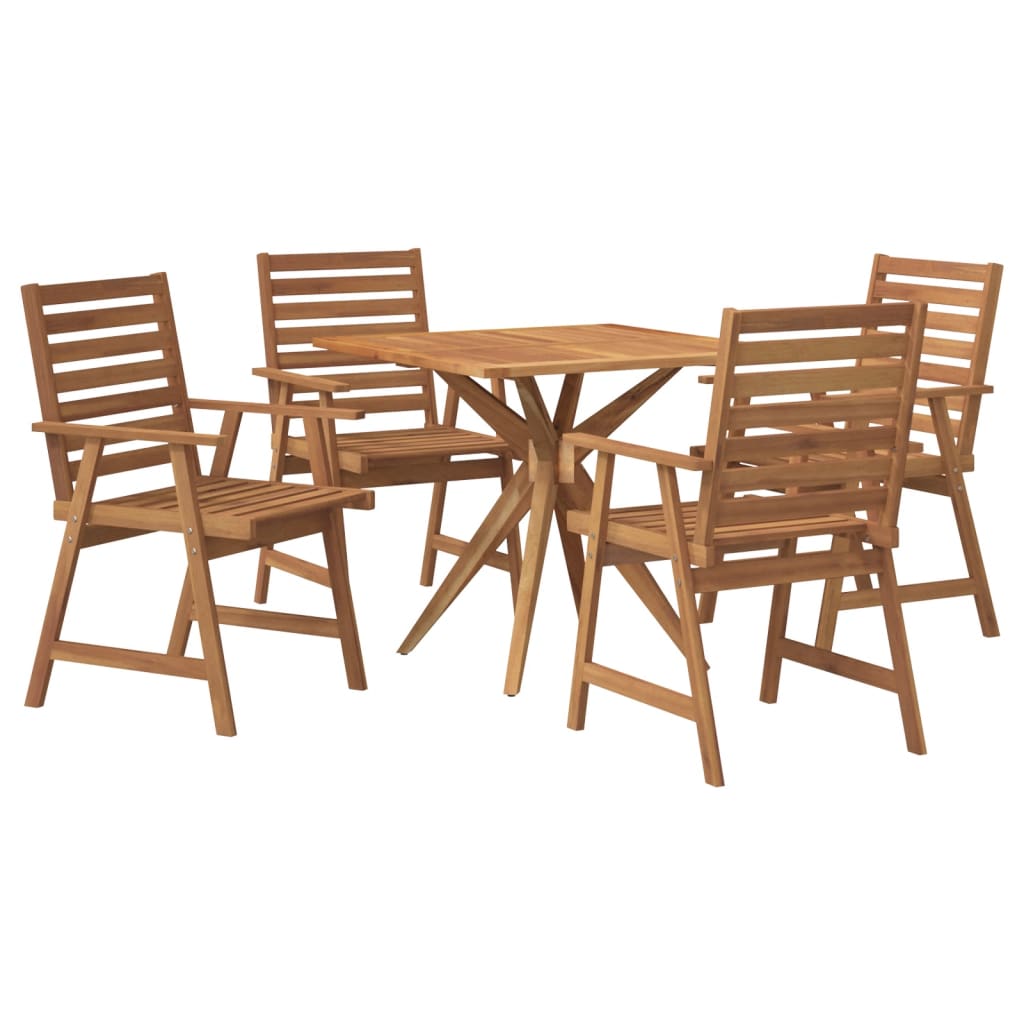 5-dijelni vrtni blagovaonski set od masivnog bagremovog drva Smeđa 85 x 85 x 75 cm