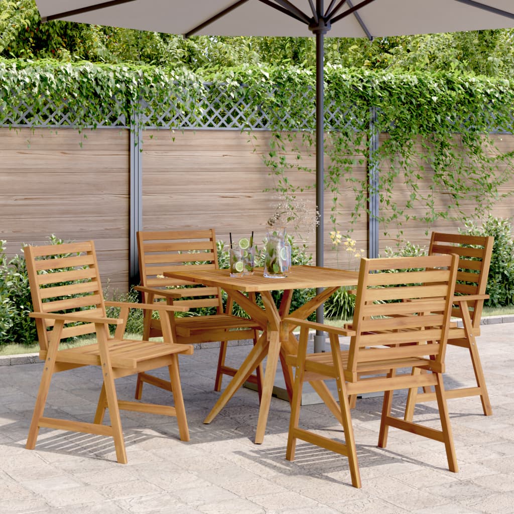 5-dijelni vrtni blagovaonski set od masivnog bagremovog drva Smeđa 85 x 85 x 75 cm