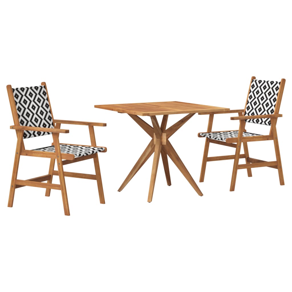 3-dijelni vrtni blagovaonski set od masivnog bagremovog drva Smeđa 85 x 85 x 75 cm