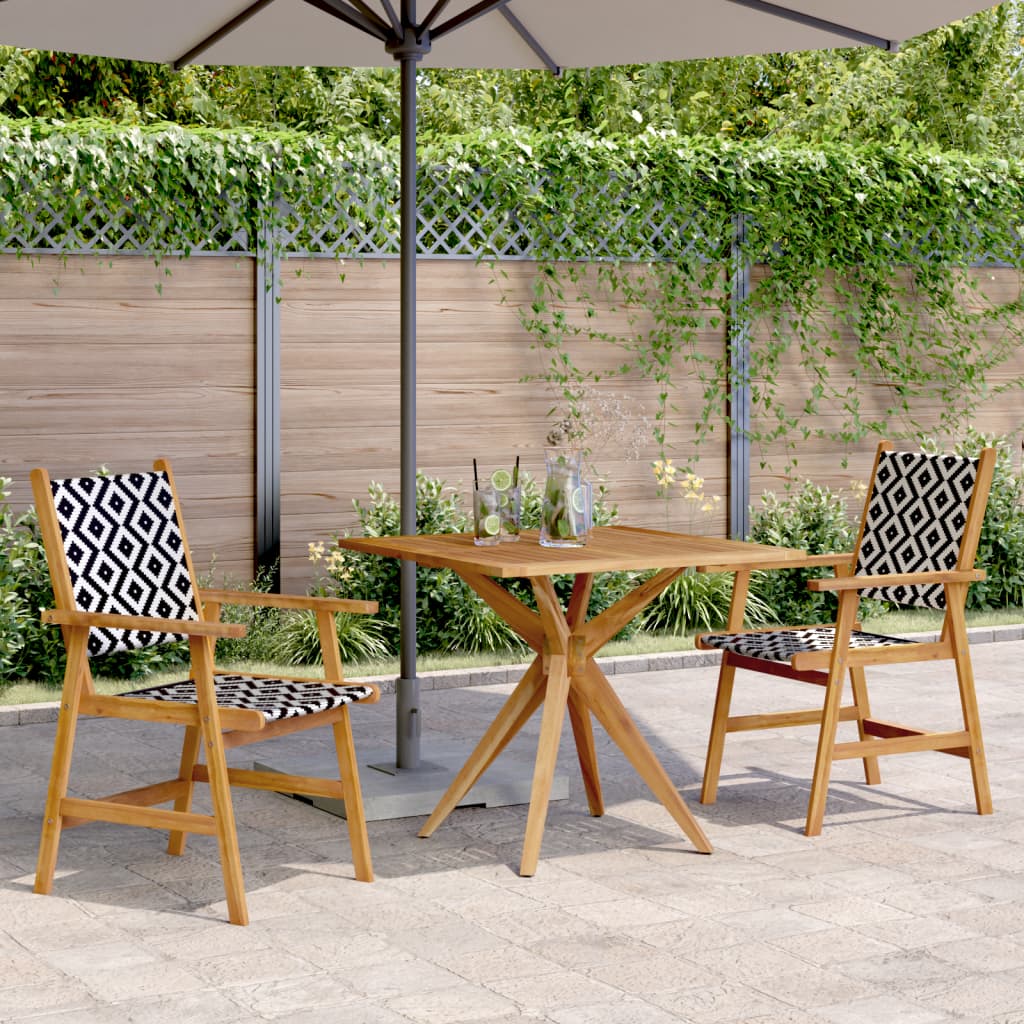 3-dijelni vrtni blagovaonski set od masivnog bagremovog drva Smeđa 85 x 85 x 75 cm