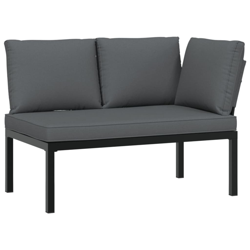 3-dijelni set vrtnih sofa s jastucima crni aluminijski