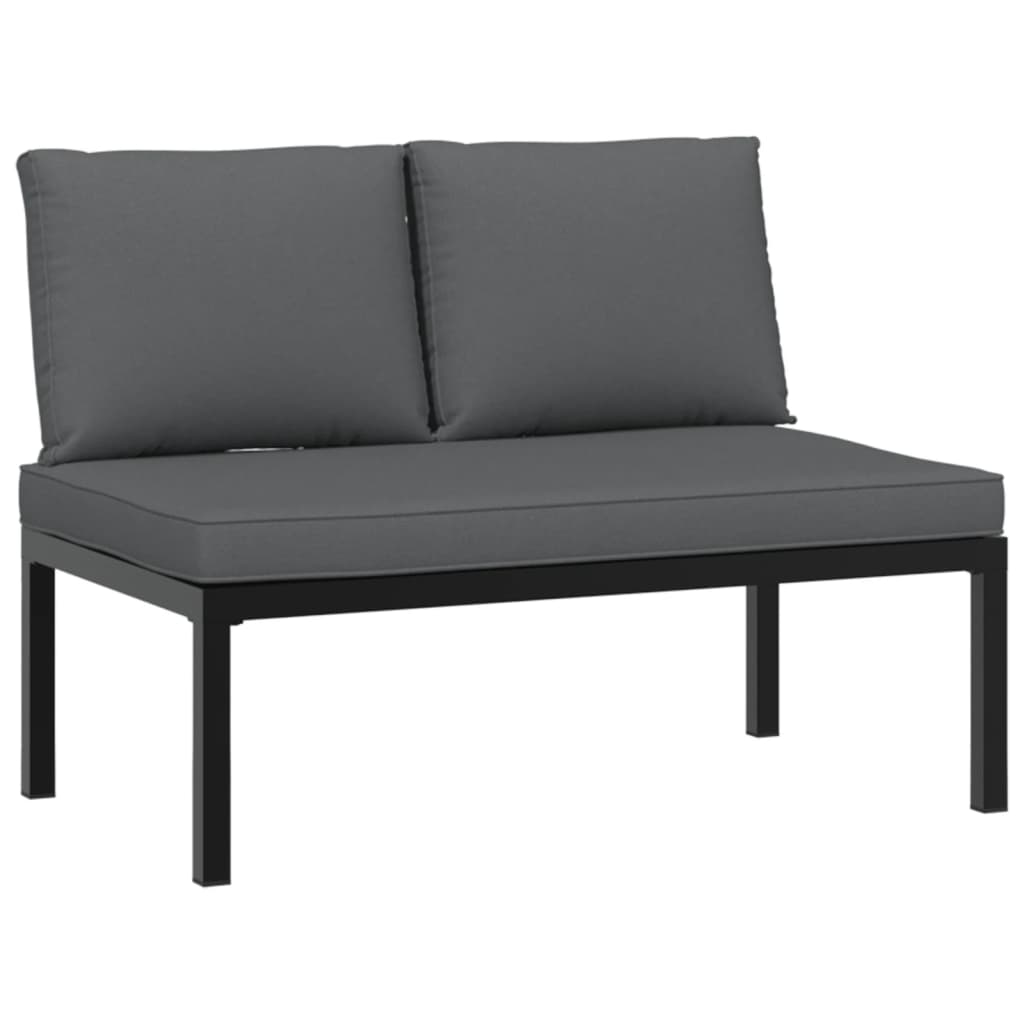 3-dijelni set vrtnih sofa s jastucima crni aluminijski