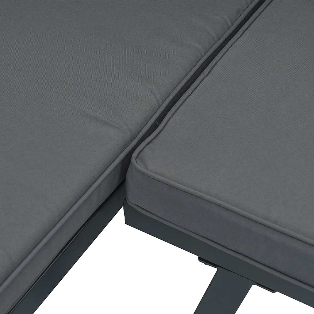 2-dijelni set vrtnih sofa s jastucima crni aluminijski Crna