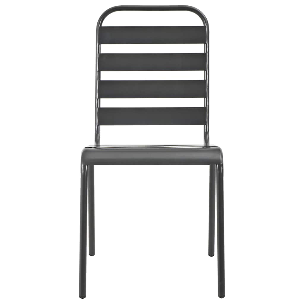 Set složivih vrtnih stolica 5 kom antracit čelik obložen prahom Antracitno siva 80 x 72.5 cm