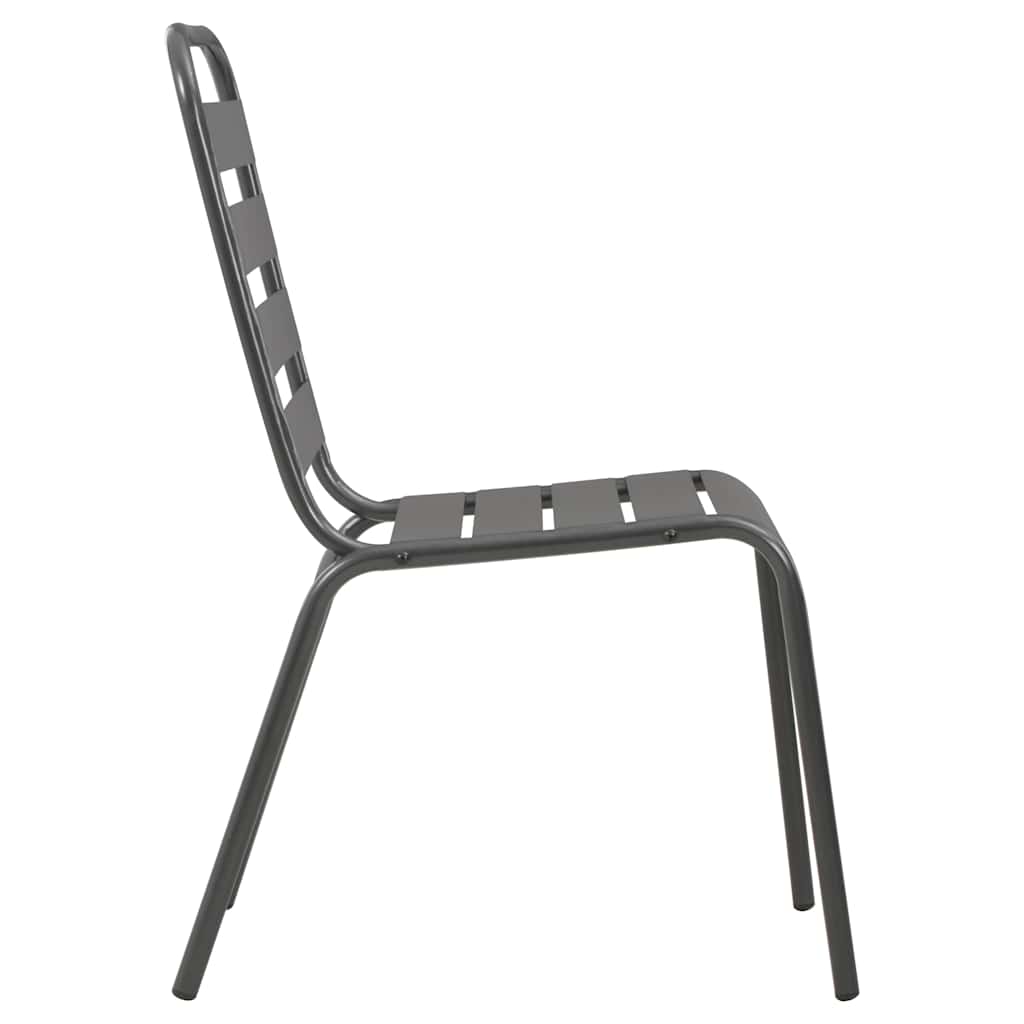 Set složivih vrtnih stolica 5 kom antracit čelik obložen prahom Antracitno siva 80 x 72.5 cm