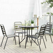 Set složivih vrtnih stolica 5 kom antracit čelik obložen prahom Antracitno siva 80 x 72.5 cm